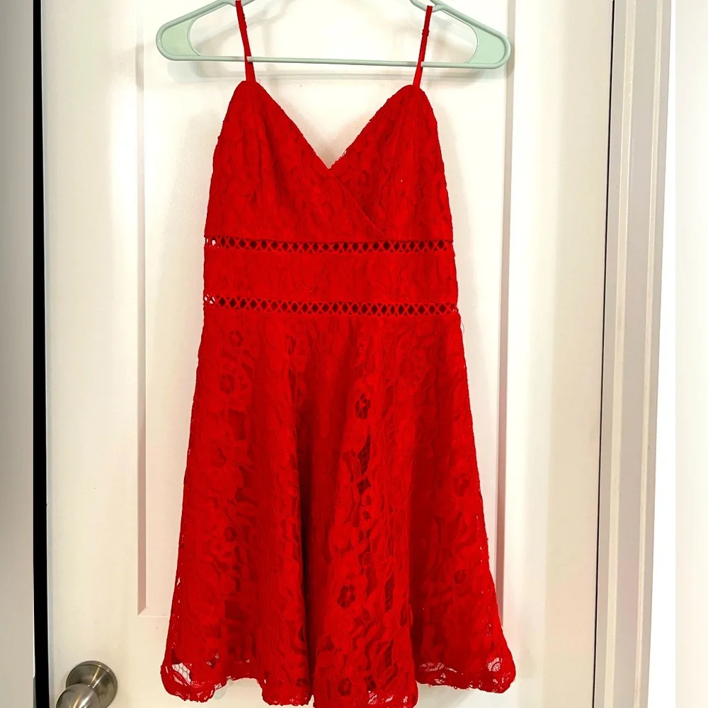 Francesca’s Red Lace dress M - Picture 1 of 2